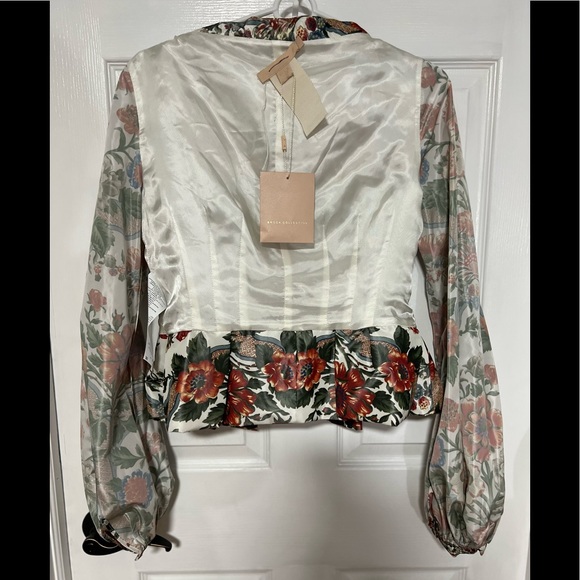Brook Collection Sabrina Ruffled Floral-Print Taffeta Jacket - Picture 9 of 13